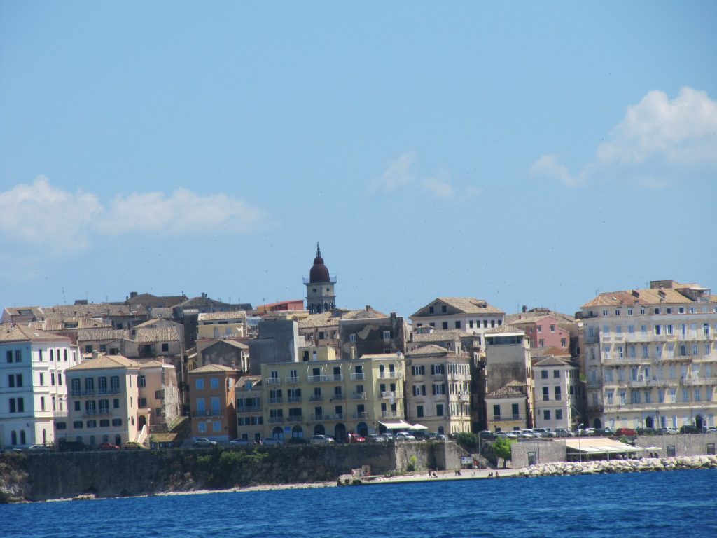 Uitzicht op Corfu Stad